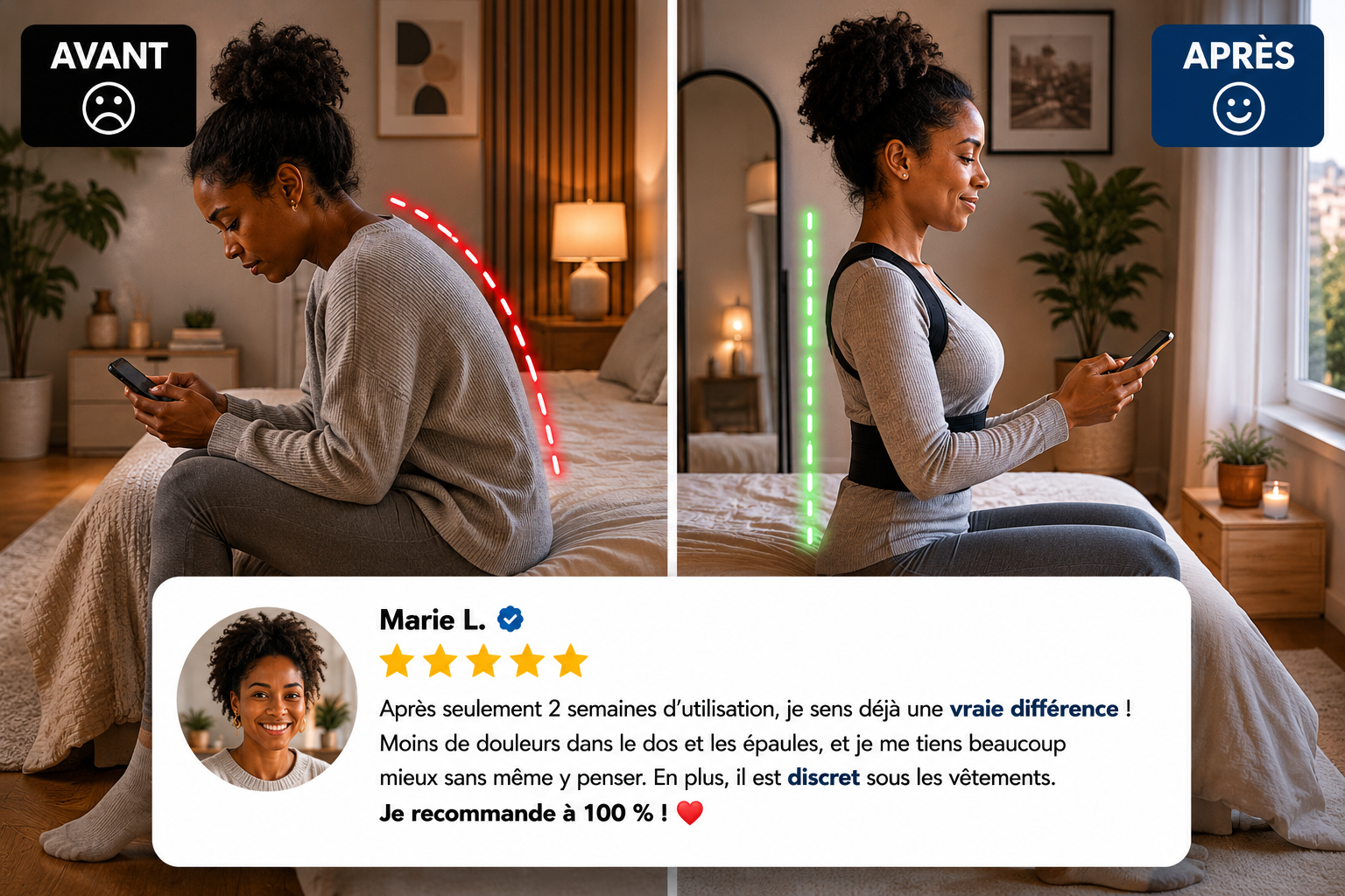 Redressio® — Correcteur de Posture à Double Tige