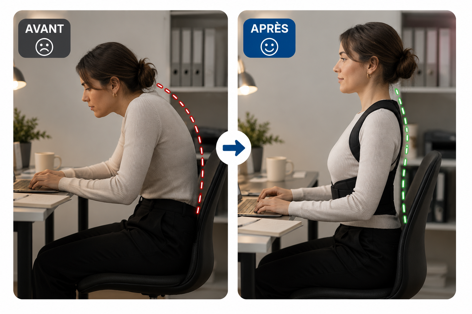 Redressio® — Correcteur de Posture à Double Tige